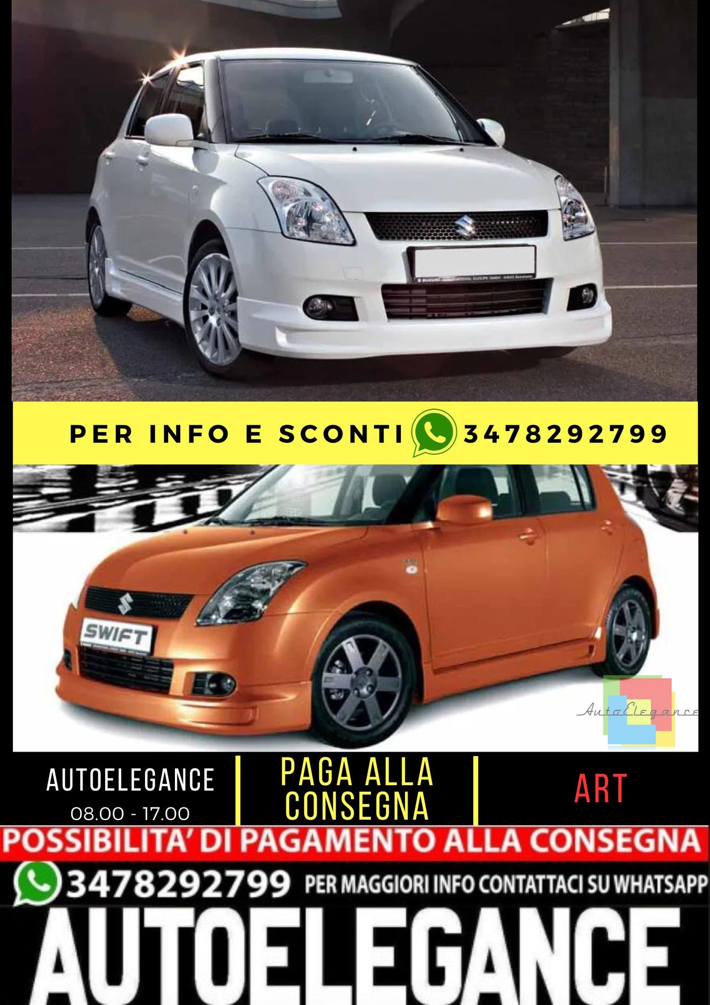🤍KIT PARAURTI ADATTO PER SUZUKI SWIFT (2005 - 2007)🤍