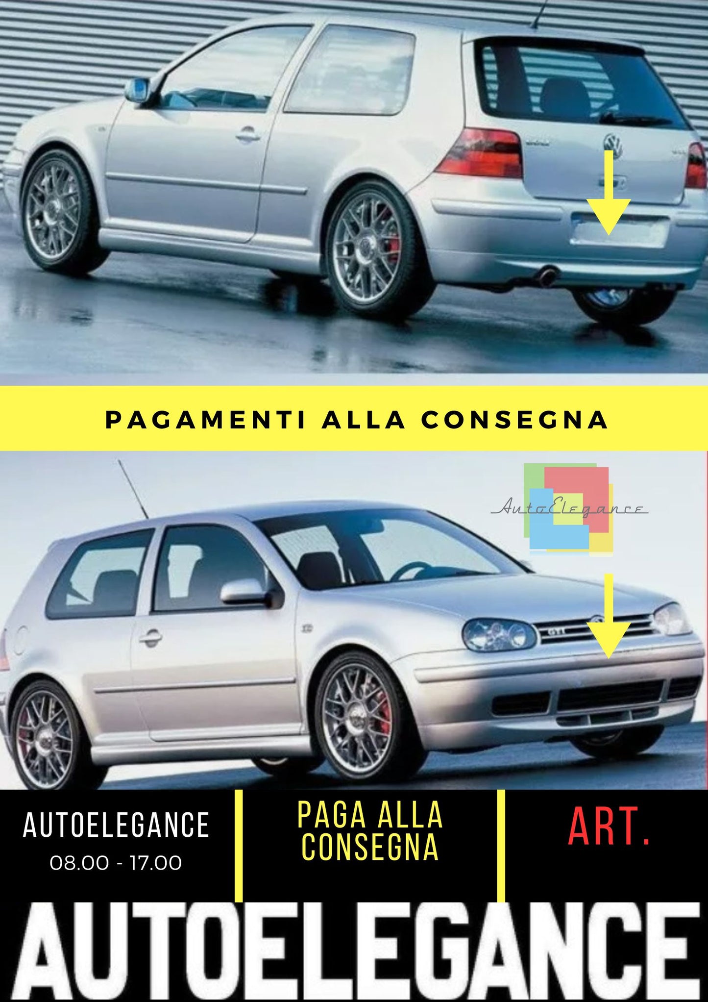 KIT CARROZZERIA VW GOLF MK4 IV - SPOILER ANTERIORE+POSTERIORE+MINIGONNE LATERALI-25 ANNIVERSARIO