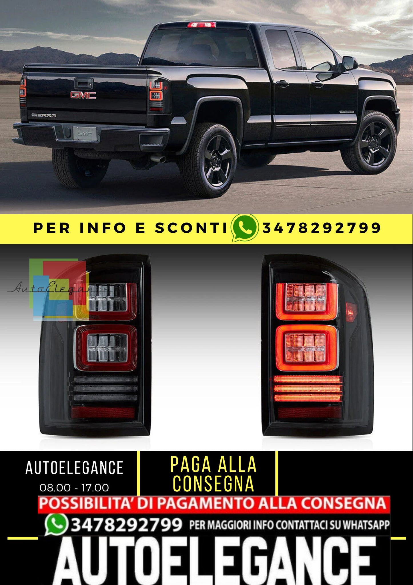 Gruppi ottici posteriori FULL LED GMC Sierra 1500 2500 3500 2014-2018