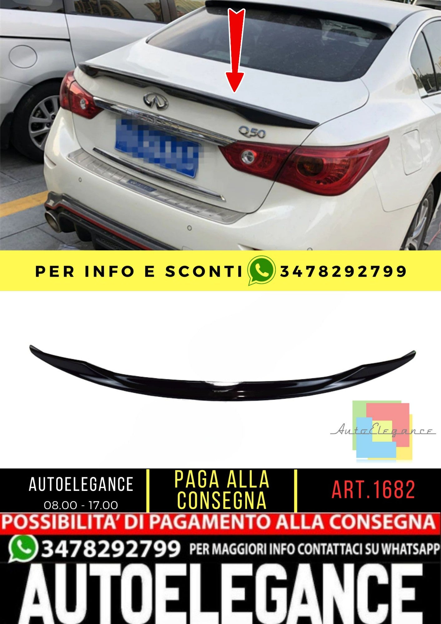 🔥SPOILER adatto per Infiniti Q50 2013+