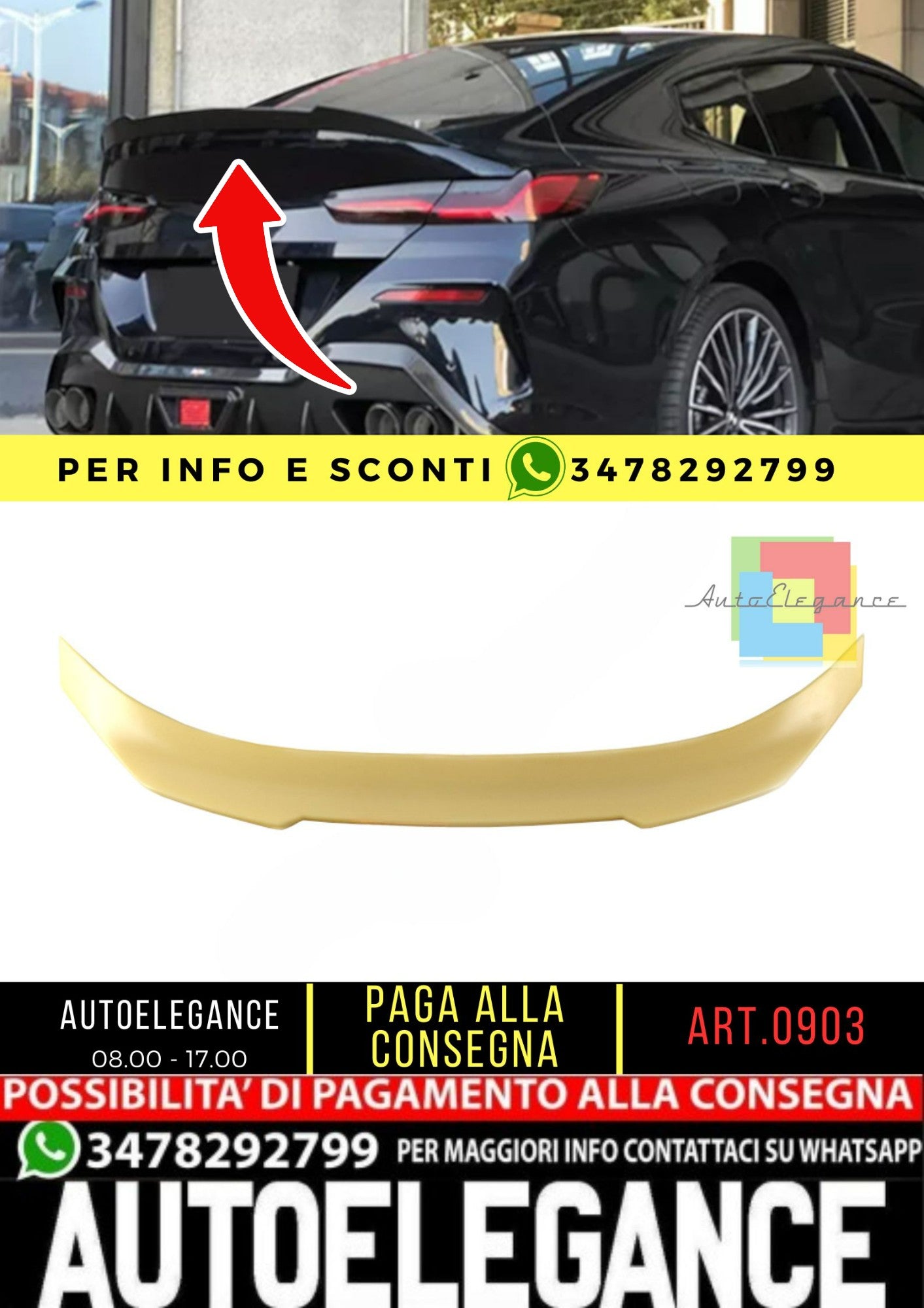 🔥SPOILER adatto per BMW 8 G16 2019+ Gran Coupe