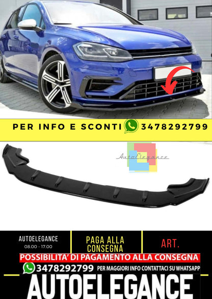 Golf 7 FL R Max V1 Front Lip Piano Black Vacuum Plastic / 2017-2019