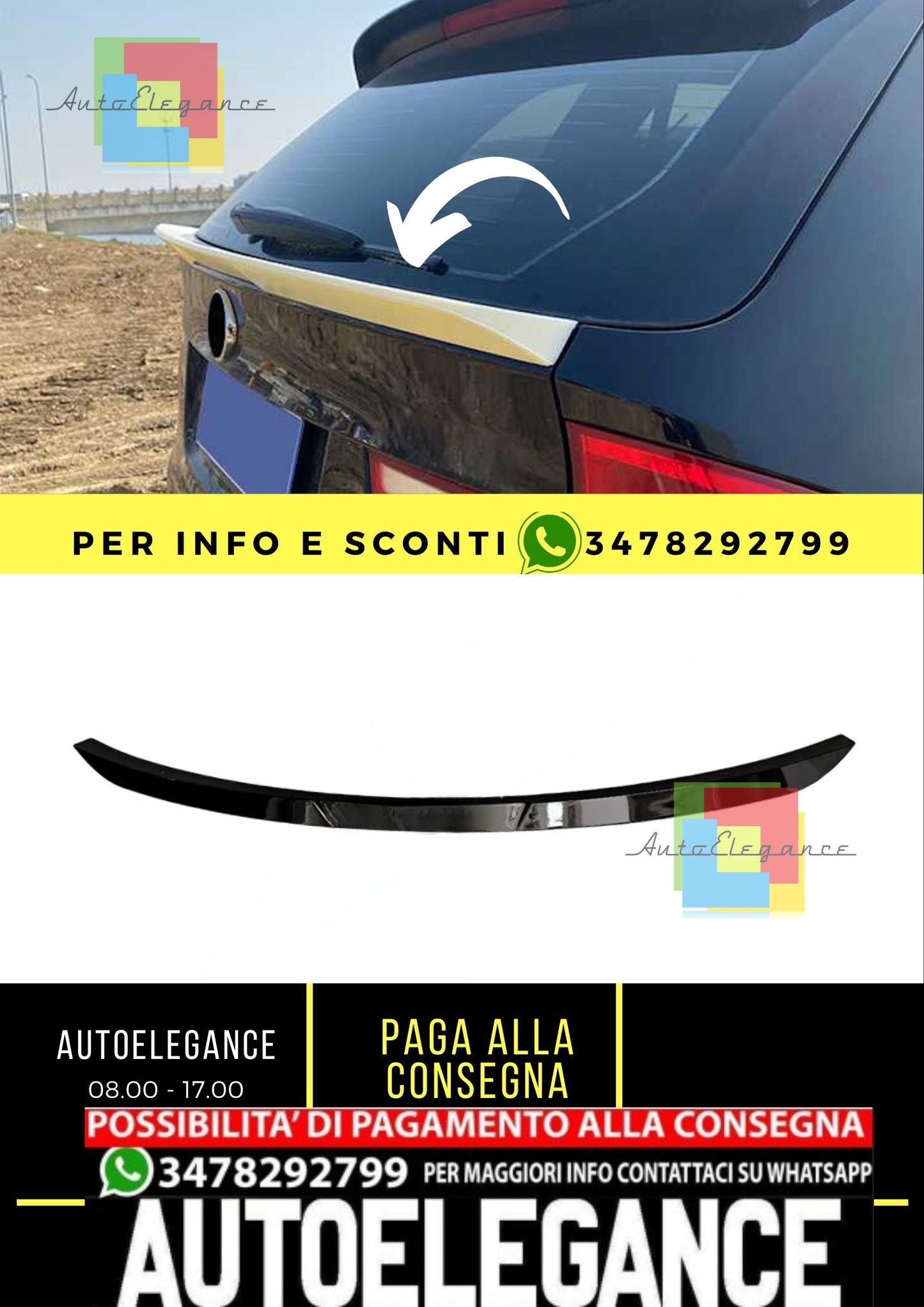 BMW X5 E70 2006-2013 SPOILER BAGAGLIAIO nero lucido