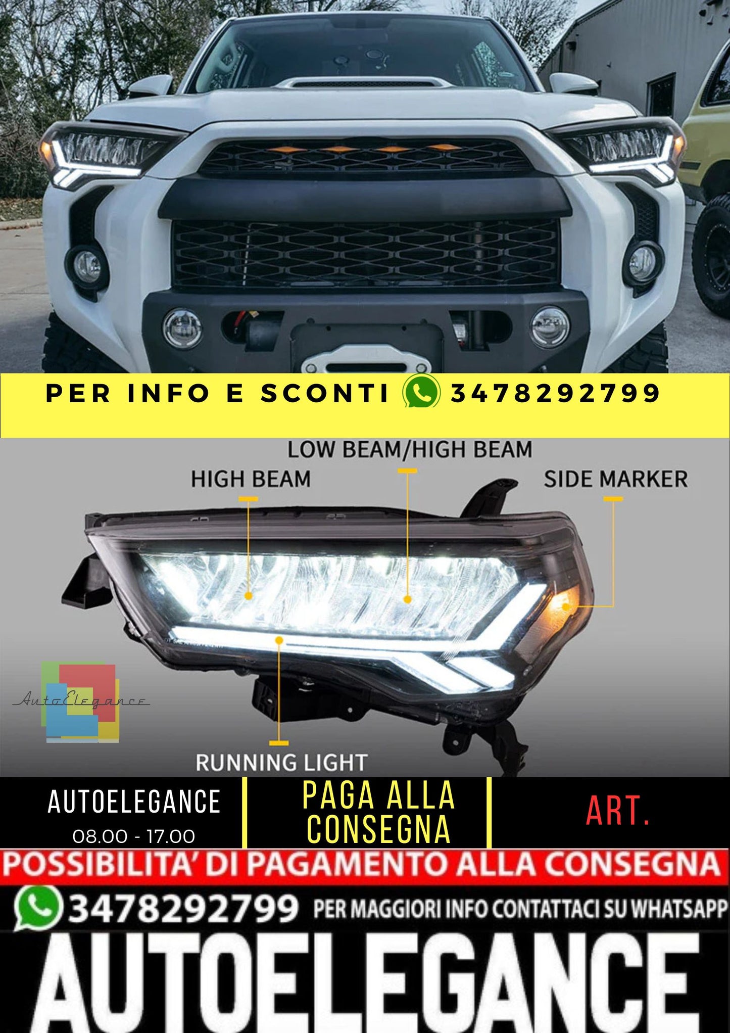 Fari Full LED per Toyota 4Runner 2014-2020 con Dynamic DRL