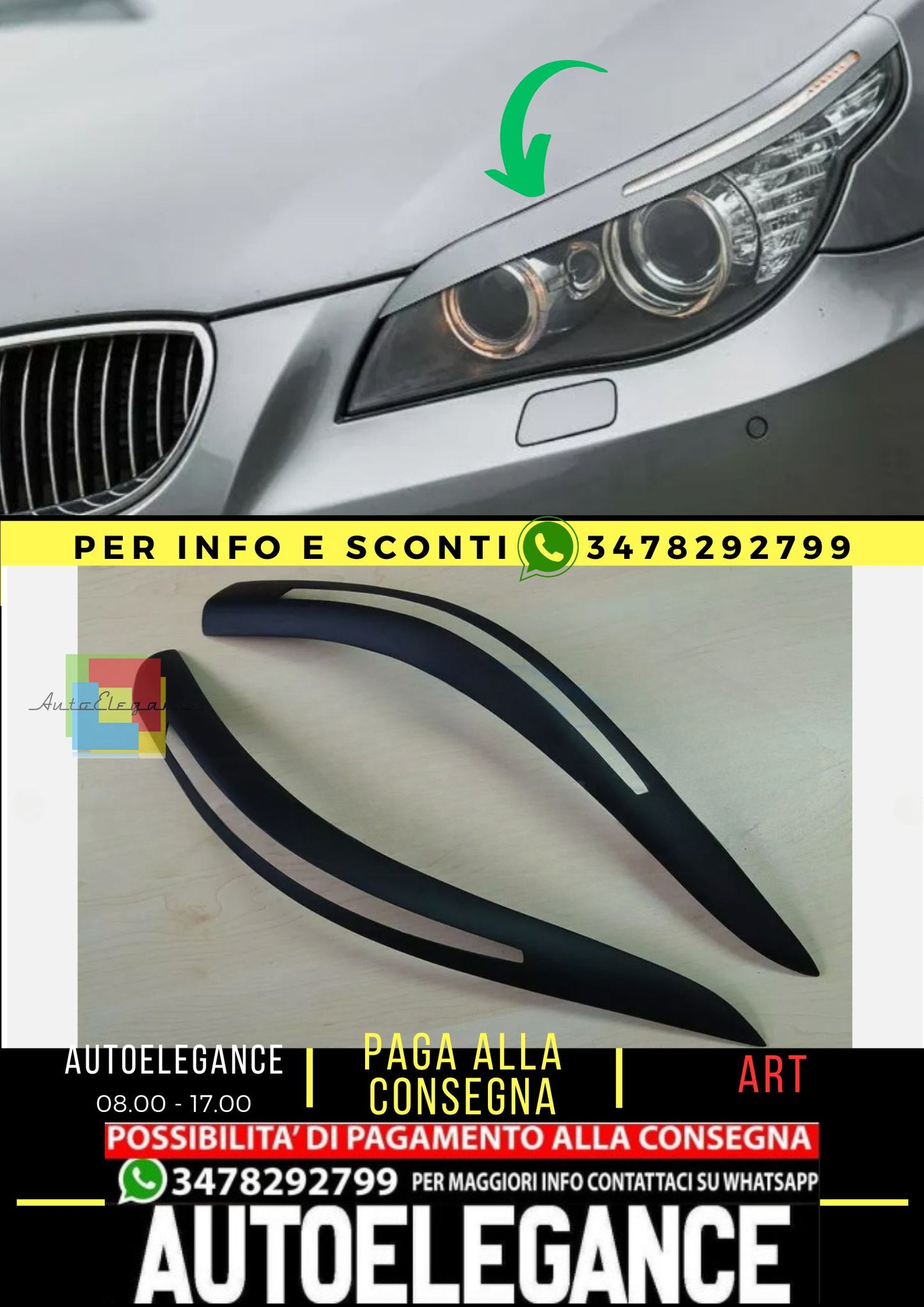 Sopracciglia per BMW 5 E60/E61 2003-2010 Plastique ABS , NEUF