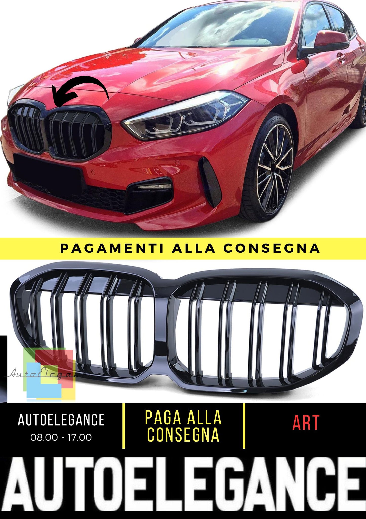 Griglia Sport Doppia Barra Performance Gloss adatta per BMW Serie 1 F40 da 19