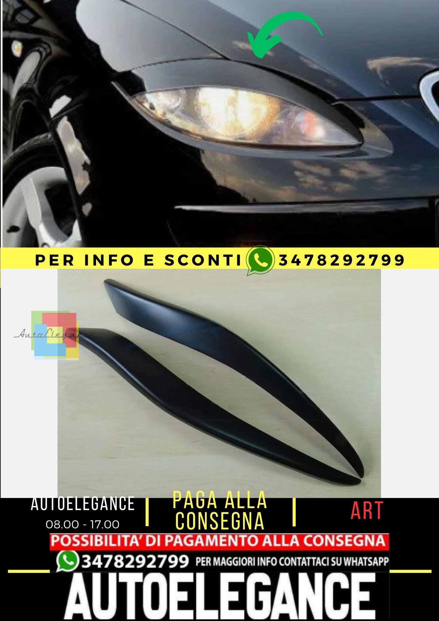 Sopracciglia per SEAT ALTEA, TOLEDO 3 III ABS Plastica palpebre fari