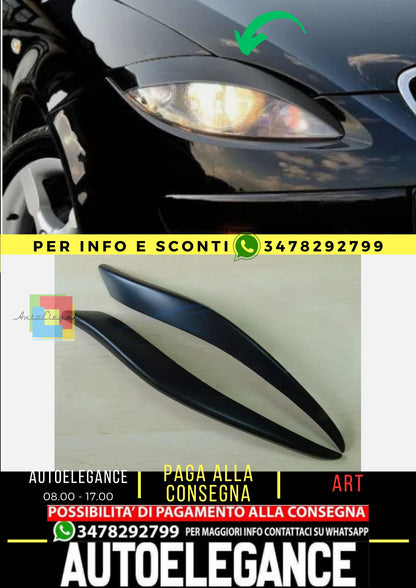 Sopracciglia per SEAT ALTEA, TOLEDO 3 III ABS Plastica palpebre fari