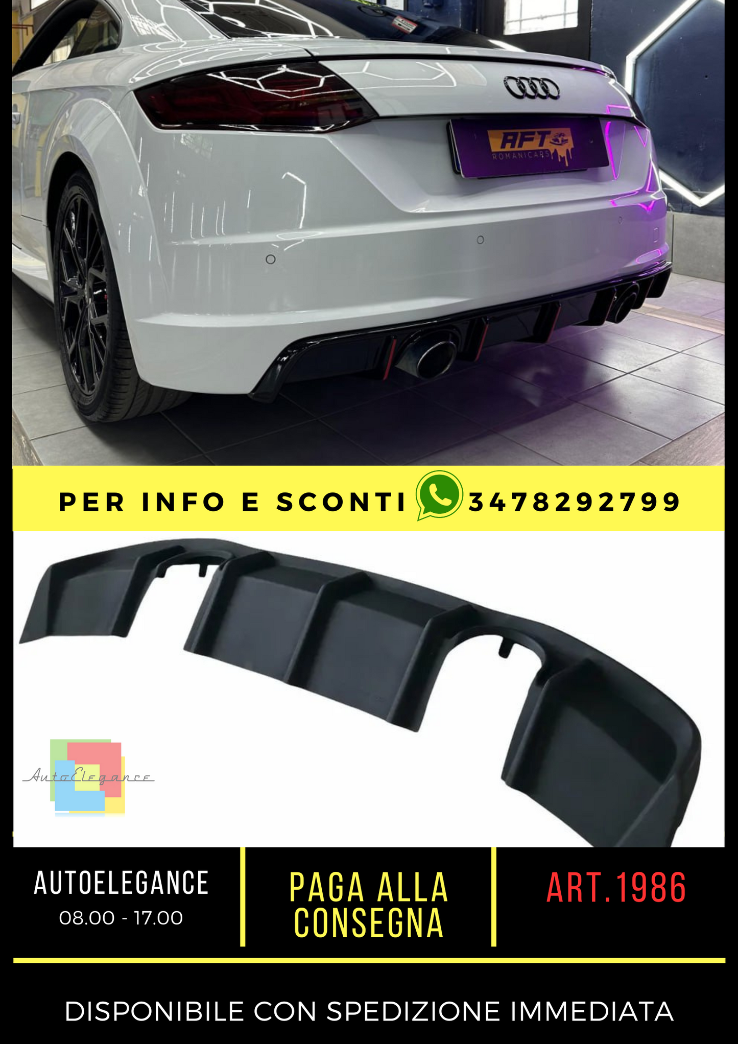 ✨DIFFUSER SUITABLE FOR AUDI TT FV 8S 2015-2018 SLINE LOOK RSTT DTM✨
