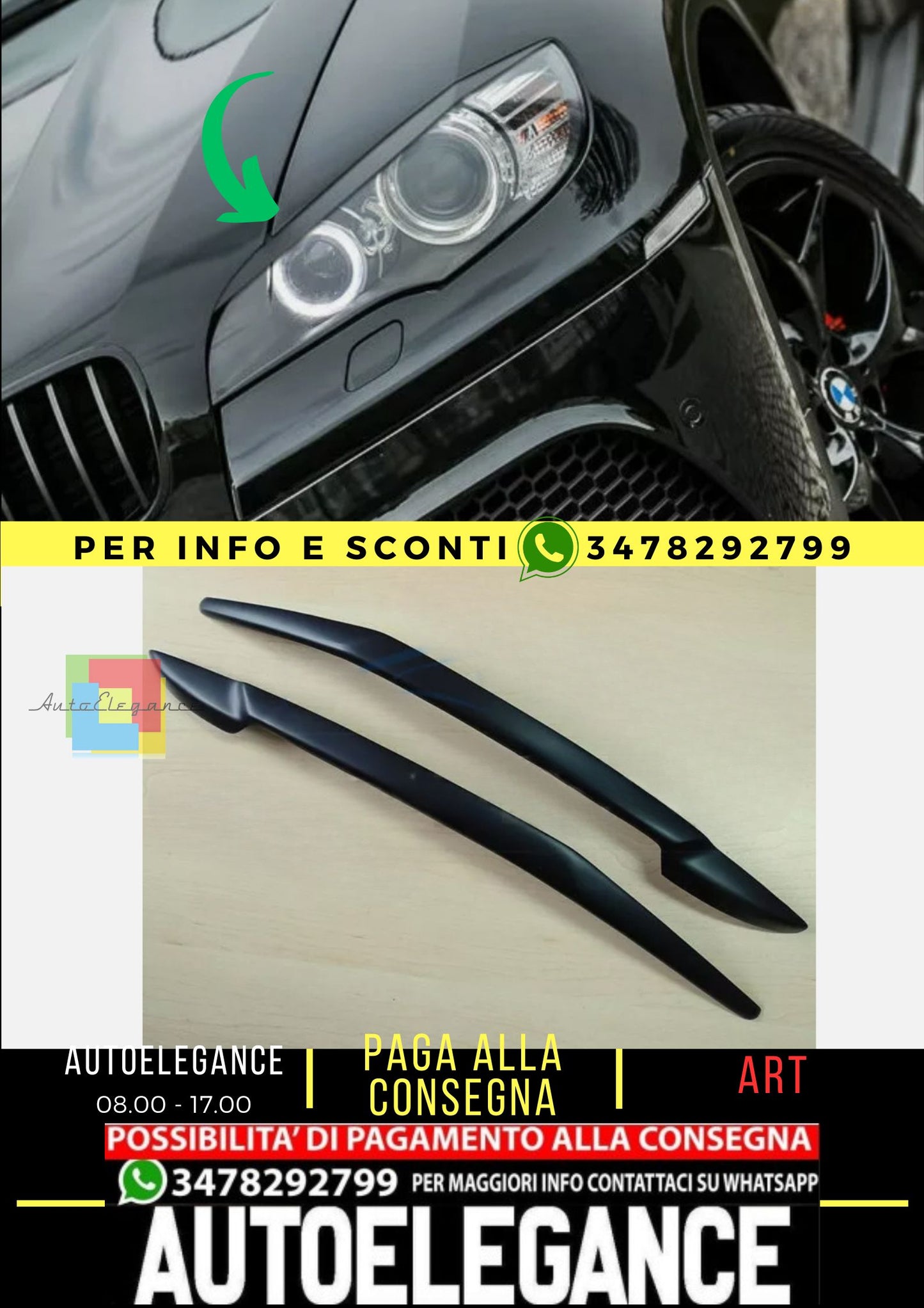 Sopracciglia per BMW X6 E71 2008-2011 Plastique ABS , NEUF