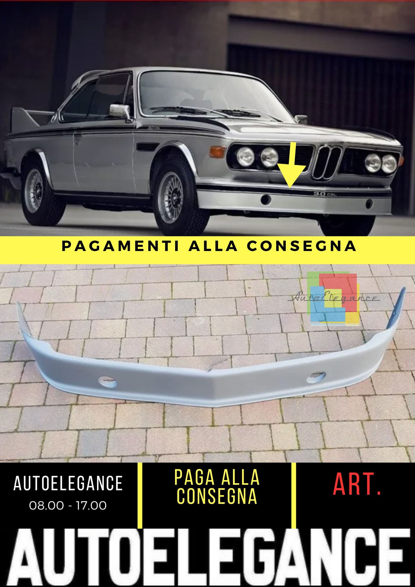 BMW E9 CSL STREET LOOK  / SPOILER PARAURTI ANTERIORE INFERIORE