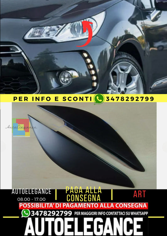 Sopracciglia per CITROEN DS3 / C3 2009+ ABS Plastica palpebre fari