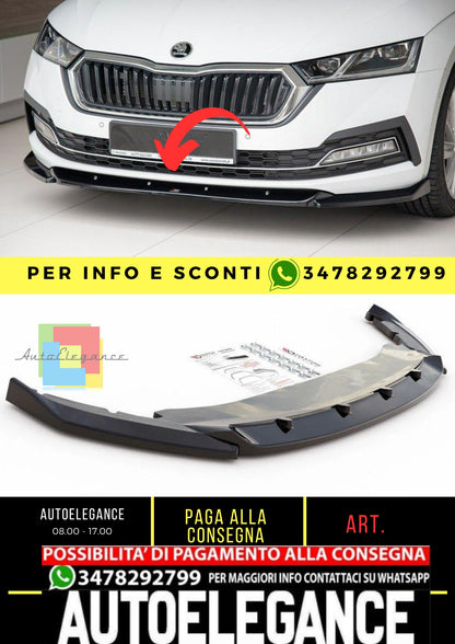 Octavia 4 Max V1 Labbro Frontale Piano Nero Vacuum Plastica 2020 in poi