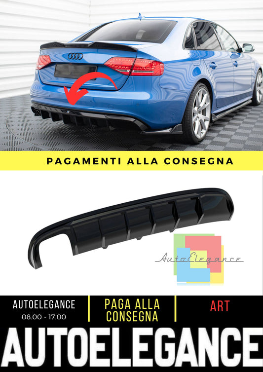 Diffusore posteriore Audi A4 S-Line Sedan B8 doppio scarico su un lato