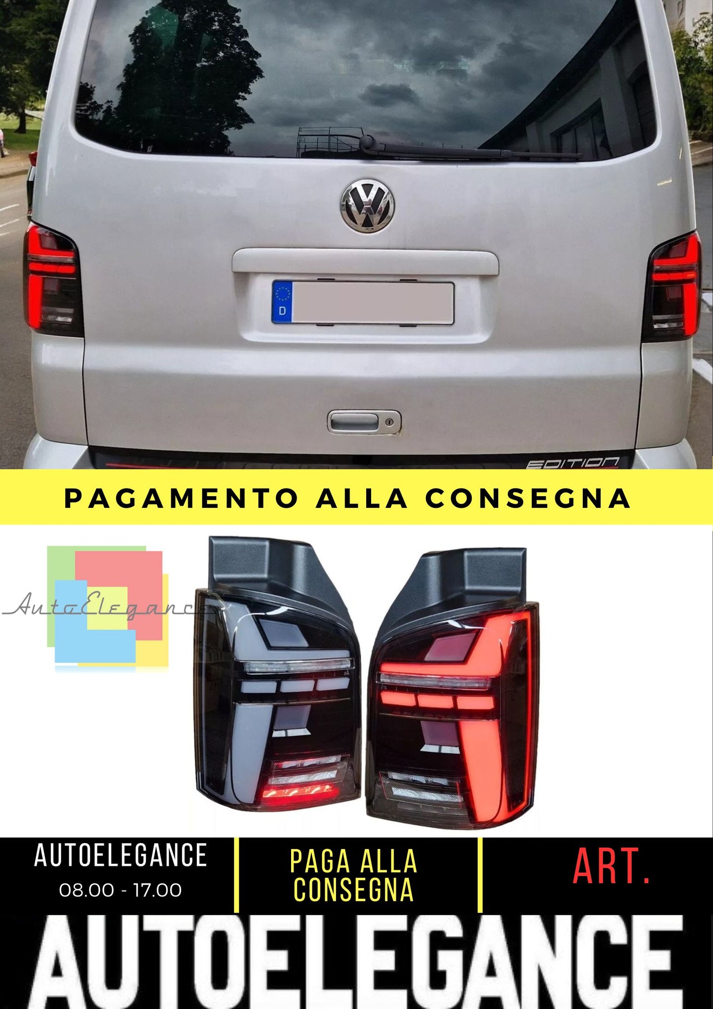 Luci posteriori Full LED per VW T5 Bus 03-09 nero fumo portellone posteriore