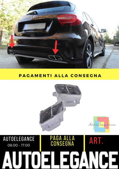 Terminali di scarico 45 AMG Look per Mercedes Classe A (W176) CLA (W117) GLA