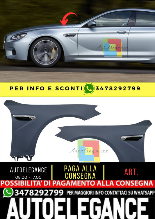 Parafanghi anteriori adatti per BMW Serie 6 M6 F06 Grand Coupe F12 Cabrio F13 Coupe (2011-2017)