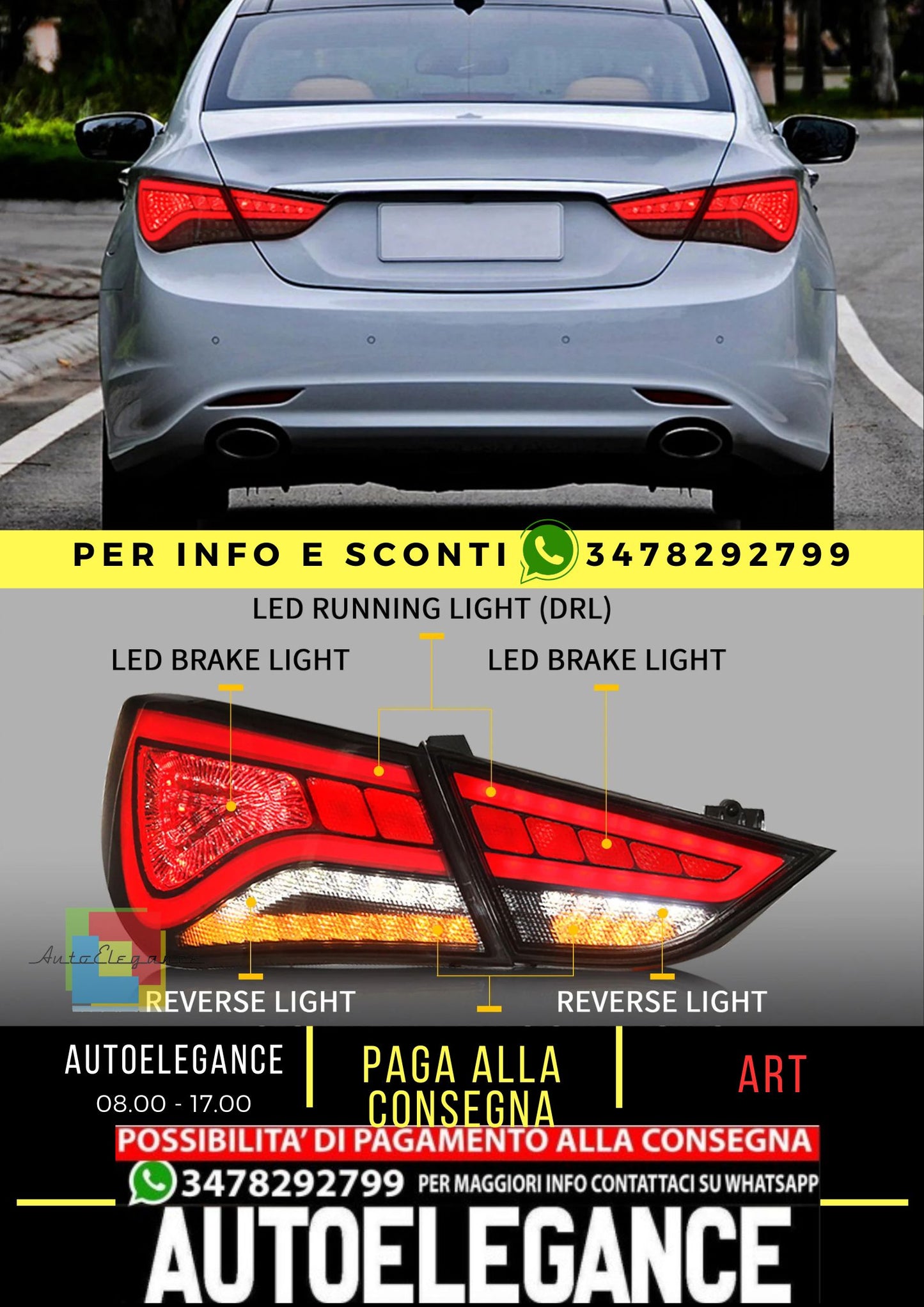 Fanali posteriori Full LED per Hyundai Sonata 6th Gen Sedan 2011-2014