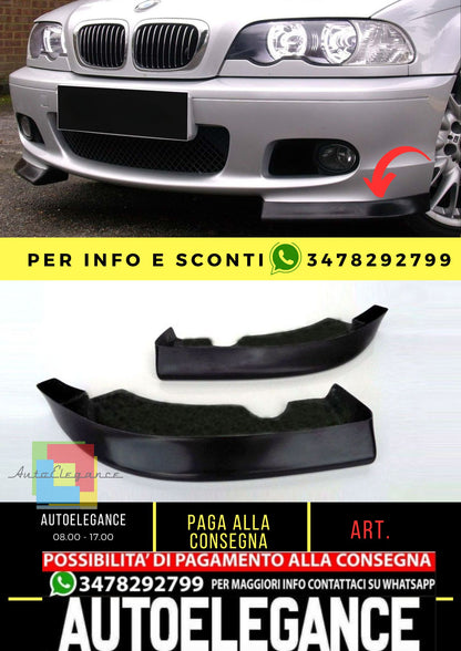 BMW E46 M Technic Front Flaps Piano Black Vacuum Plastic / 1997 - 2003