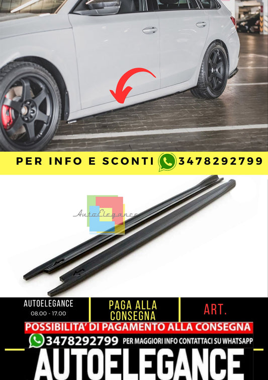 Octavia 4 RS Style Max V1 Minigonne laterali Labbro inferiore Piano Vuoto nero Plastica 2020 in su