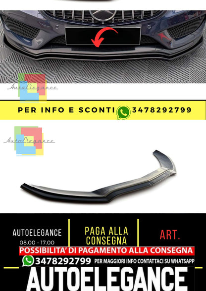 W205 Max V1 AMG C43 Labbro Anteriore Piano Nero Vuoto Plastica 2015-2018