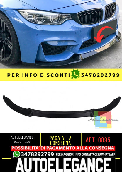 Spoiler a labbro paraurti anteriore adatto per BMW F80 M3 Berlina F82 M4 Coupe F83 M4 Cabrio (14-19) CS Style