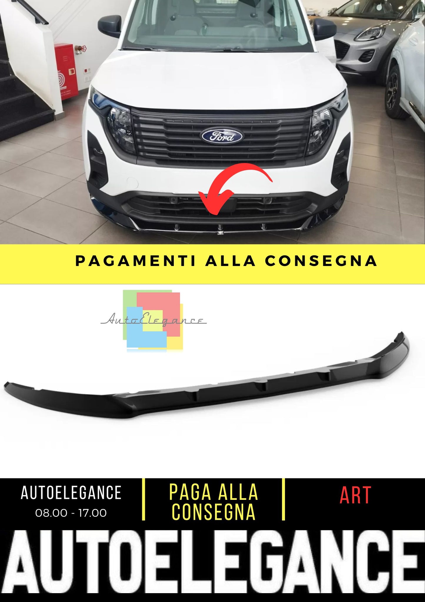 Splitter anteriore realizzato per Ford Transit Courier Mk2 (2023-)