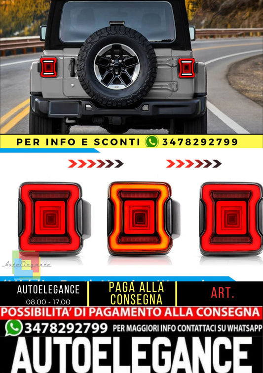 Fanali posteriori per Jeep Wrangler 2018-UP con animazione dinamica e luci di retromarcia doppie (non adatte a JK)