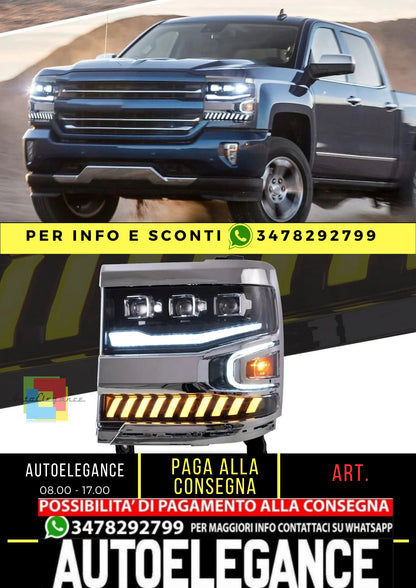Fari a LED Projector per Chevy Silverado 1500 2016-2019 (non adatti ai modelli LED di fabbrica)