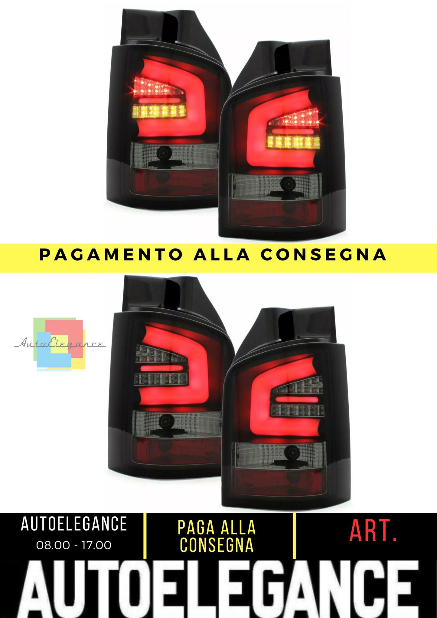Luci posteriori LED per VW T5 Transporter 03-15/Multivan 03-09 nero lightbar