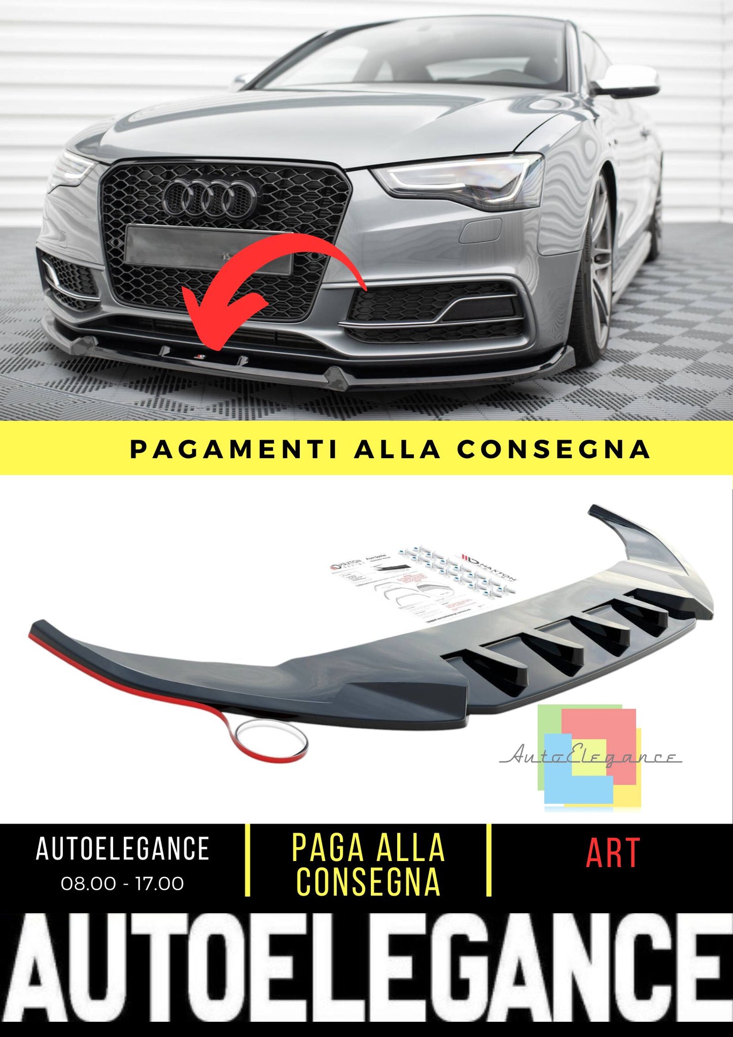 Splitter anteriore V.3 Audi S5 / A5 S-Line Coupé / Sportback 8T Facelift