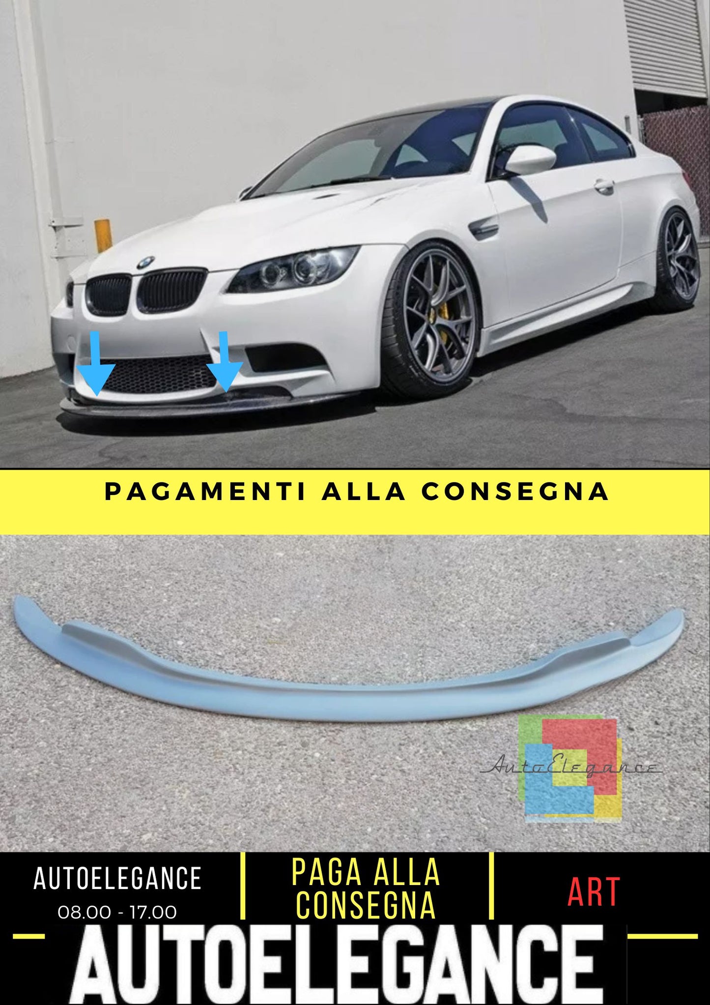 BMW 3 E90 E92 E93 M3 GTS V1 GONNA ANTERIORE LABBRO INFERIORE PARAURTI ANTERIORE SPOILER