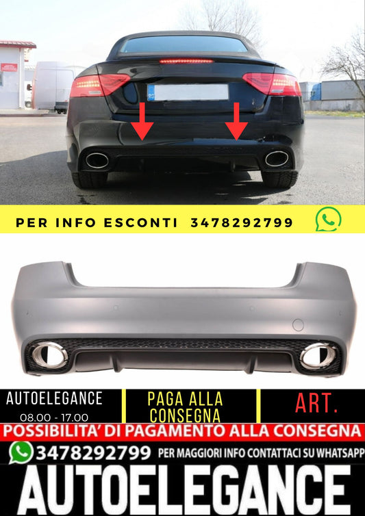 Rear Bumper RS5 Look for Audi A5 (8T) Coupe Cabrio (2007-2016)