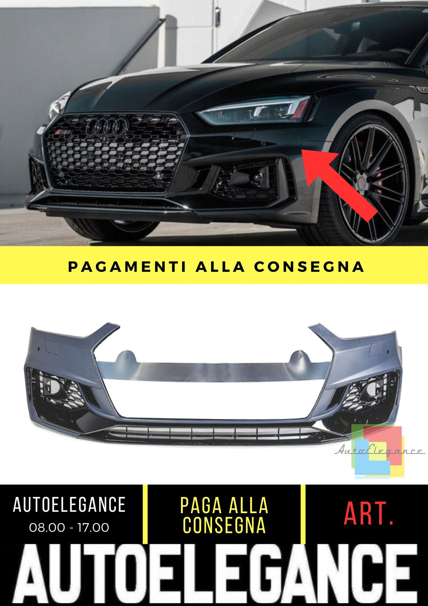 Paraurti adatto per Audi A5 (F5) Coupe Cabrio Sportback (2016-2019)
