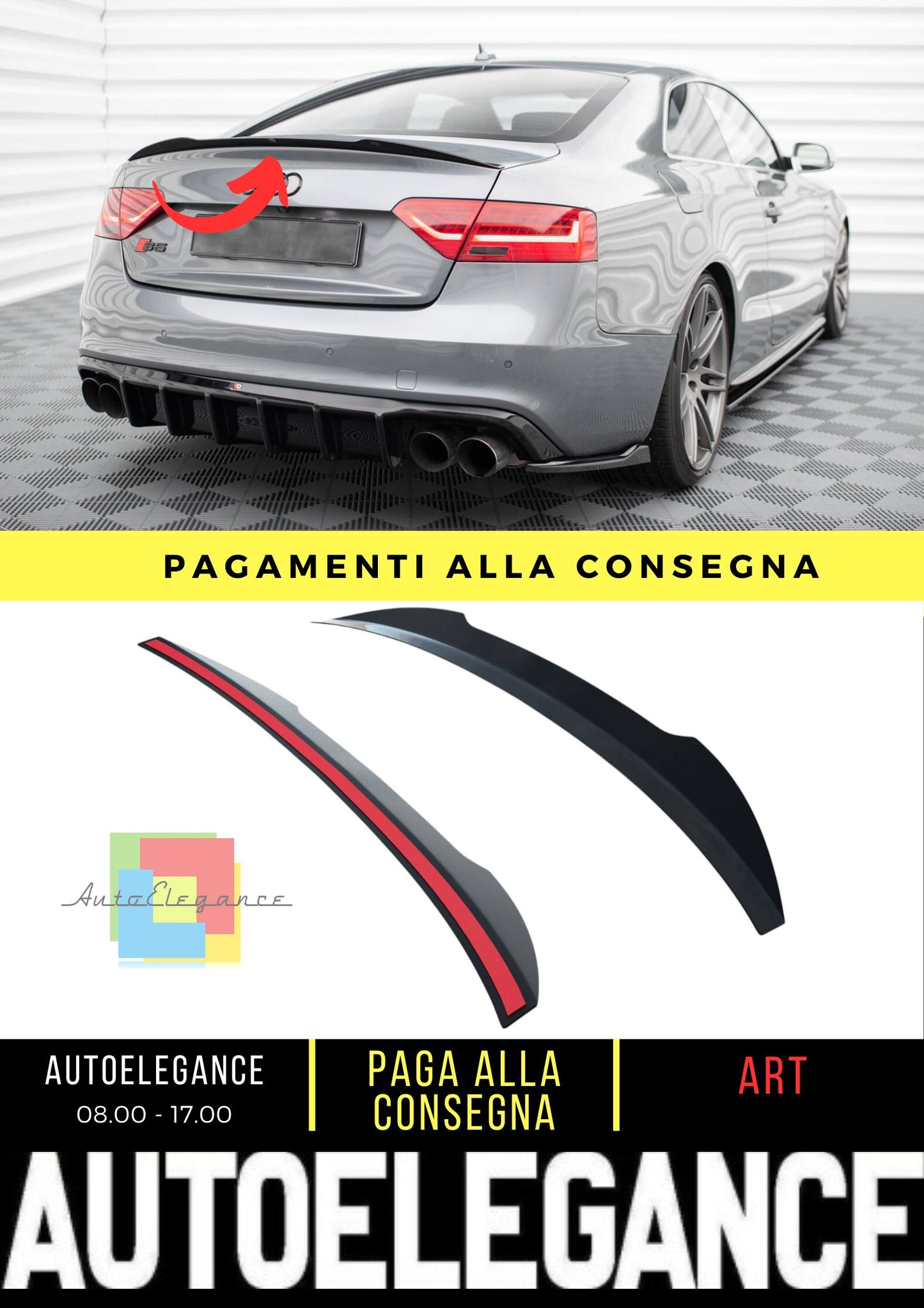 Spoiler sul tetto Audi S5 / A5 / A5 S-Line 8T / 8T FL Coupe