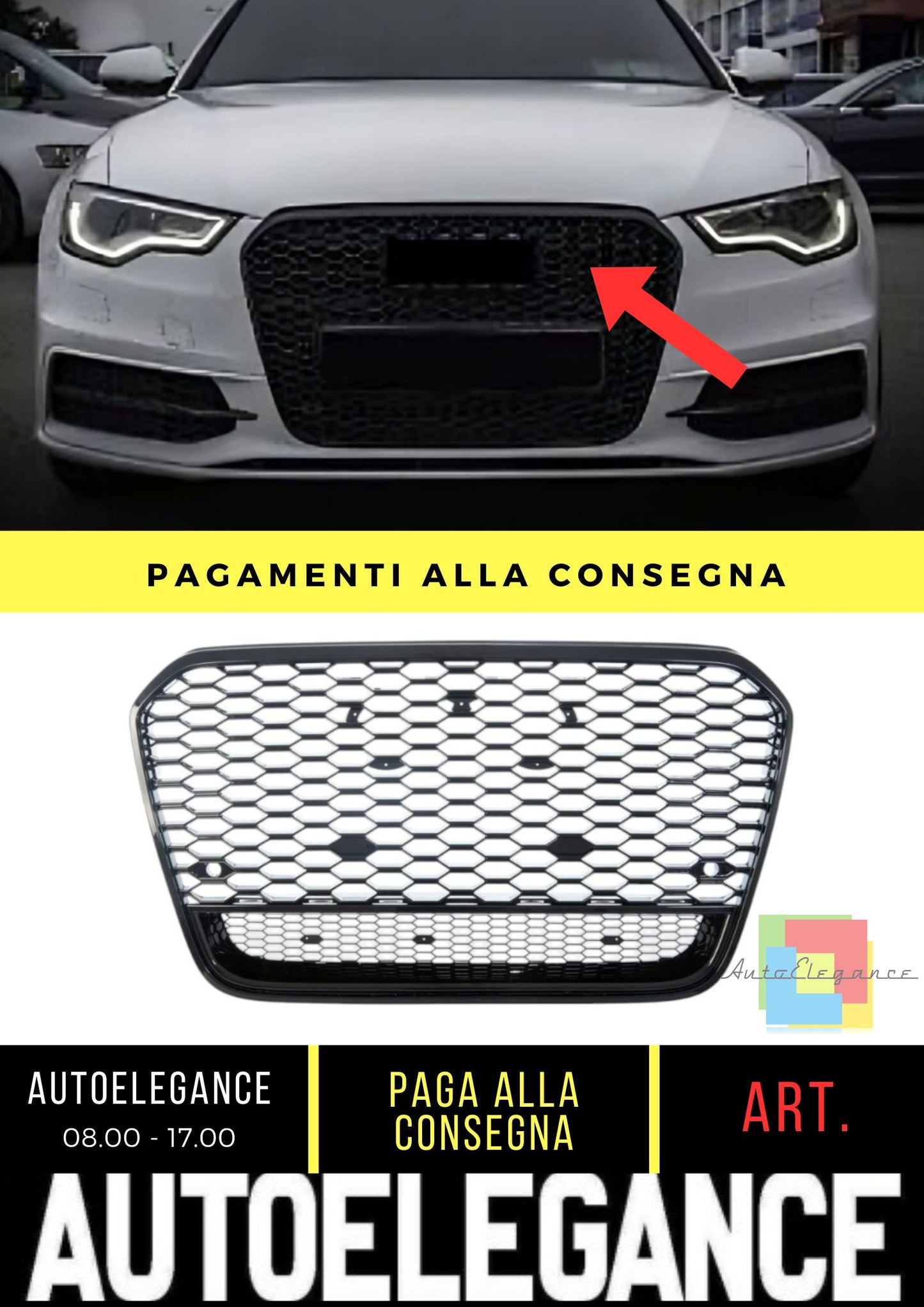 Grille suitable for Audi A6 C7 (4G) Sedan Avant (2011-2014) RS6 Look