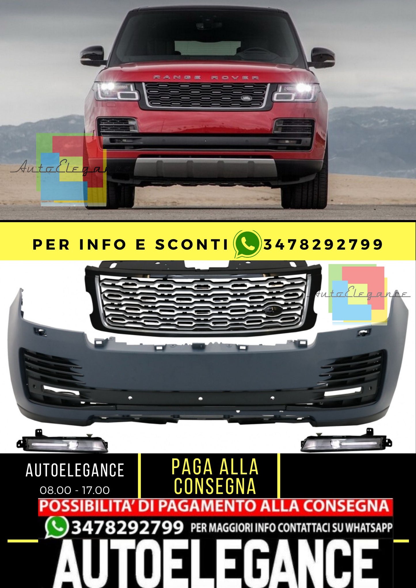 Paraurti anteriore completo adatto per Land Range Rover Vogue IV L405 (2018-2020) SVA Design