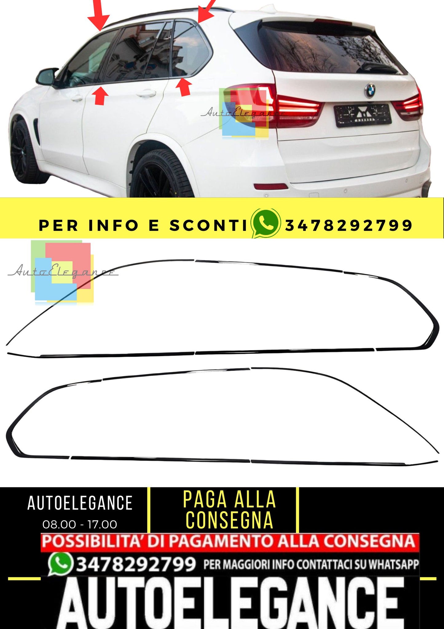 Copri fienstrini nero set di finiture BMW X5 F15 13-18