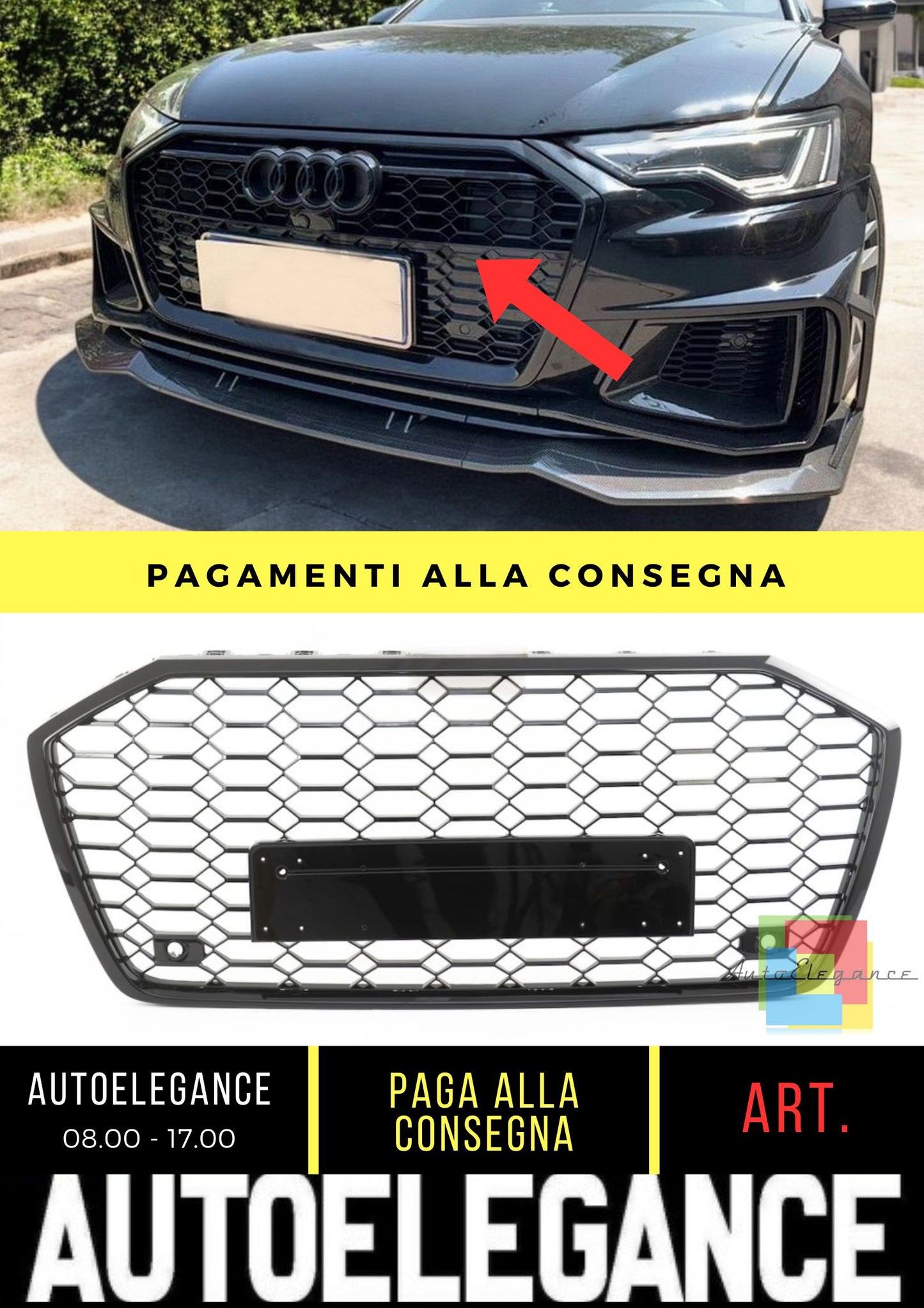 Griglia adatto per Audi A6 C8 (4A) Sedan Avant (2018+) RS6 Look