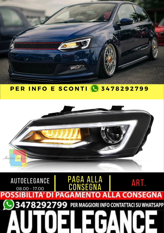 LED Headlights DRL + D2H Xenon Bulbs Compatible with Volkswagen Polo MK5 6R 6C 2009–2017 【Not for 1.2 TSI/R】 