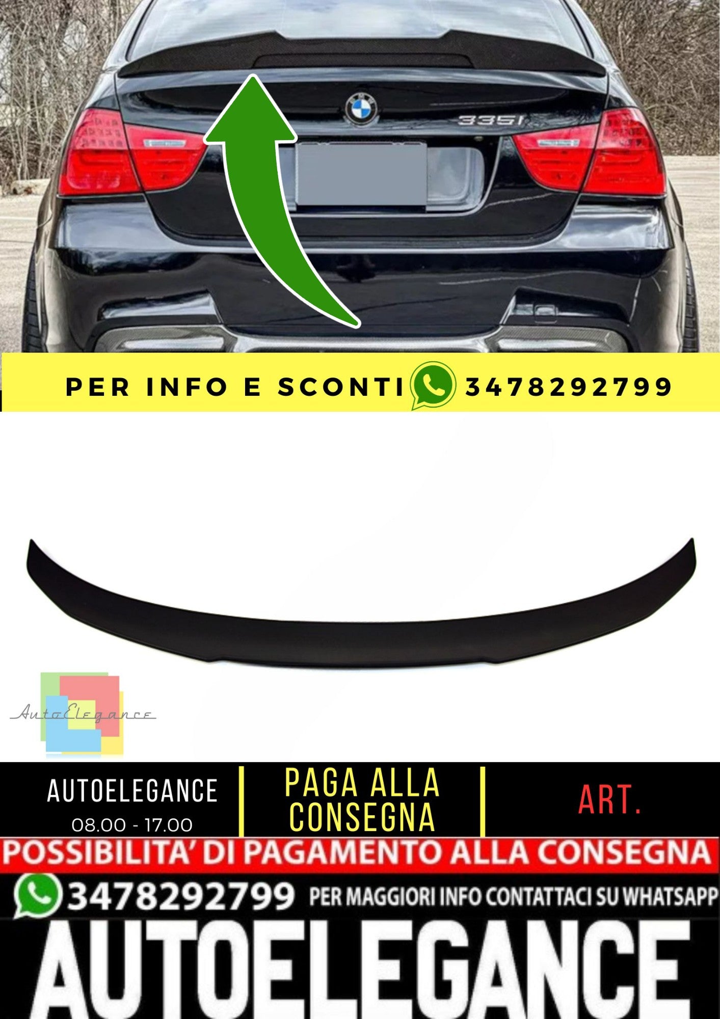 🔥SPOILER adatto per BMW 3 E90 2005-2012 sedan🔥