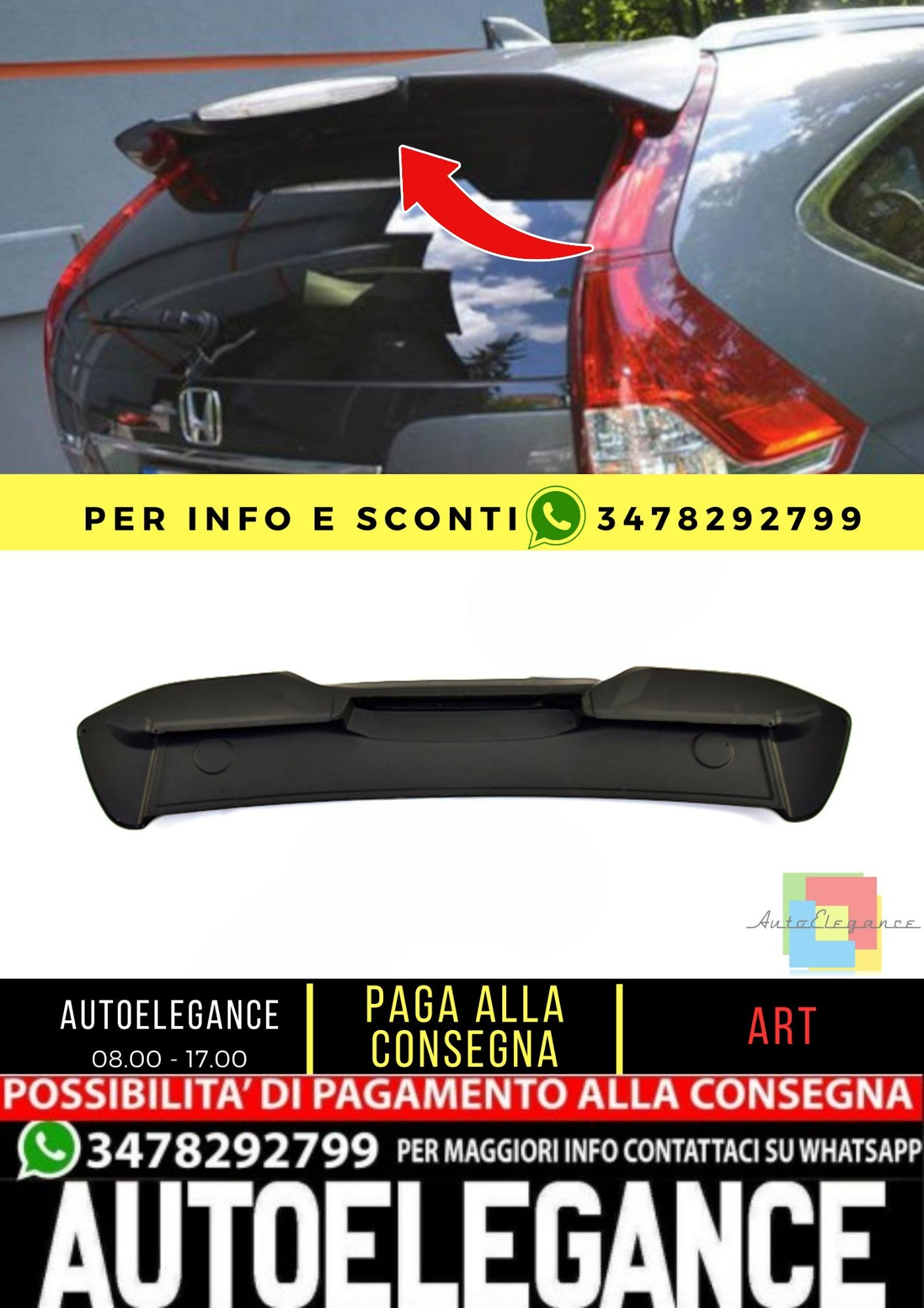 🔥SPOILER adatto per Honda CRV 4 2012-2018🔥