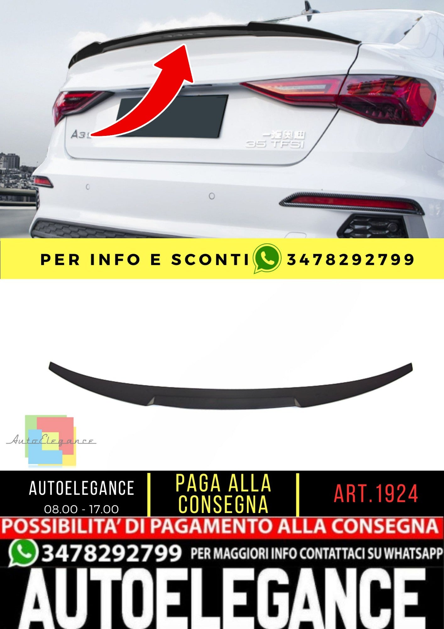 🔥SPOILER adatto per Audi A3 8Y 2020+🔥