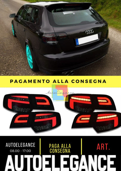 Lightbar Fanali Posteriori Led Neri per Audi A3 8P Sportback 03-08 RA17SLBSY Set