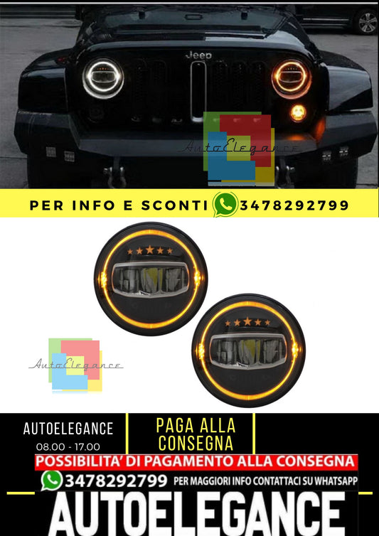 7 Inch LED Headlights Angel Eye Halo DRL Fit For Jeep Wrangler JK TJ LJ JL 