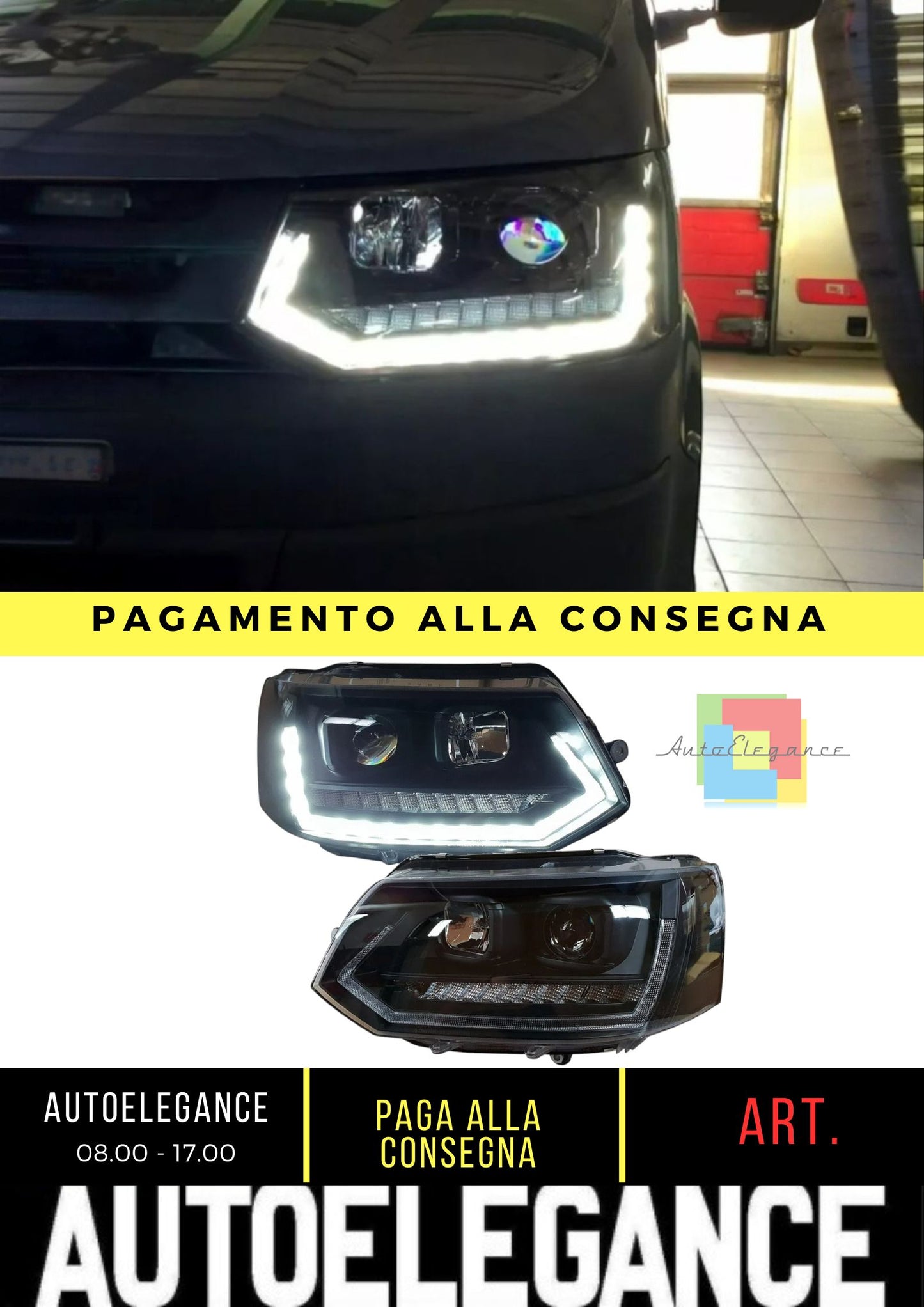 FANALE OTTICO T6 PER VW T5 BUS 09-15 FACELIFT LED FRECCE DI MARCIA SWV42SLGXBY