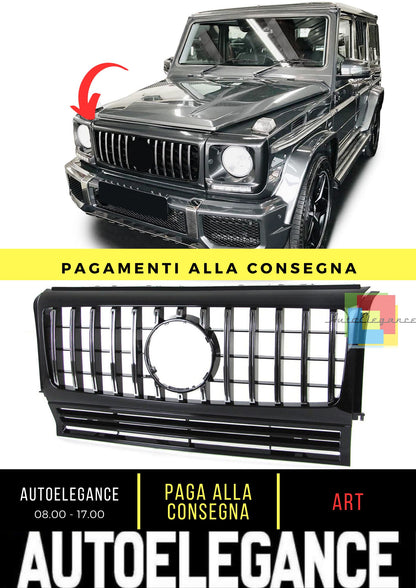 Griglia Sport Cromo Nero Lucido Per Mercedes Classe G W463 90-18