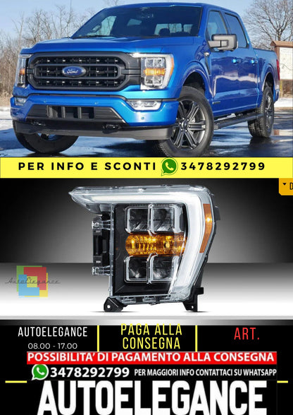 Fari a LED per Ford F150 2021-2023 riflettore lente a doppio raggio marchio ambra