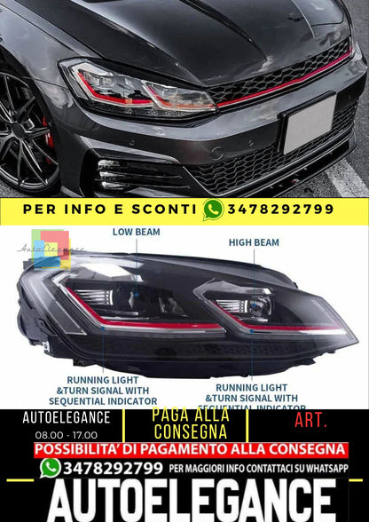 Full LED Headlights for Golf MK7 Halogen Models 2015-2017 (Europe 2013-2016) 