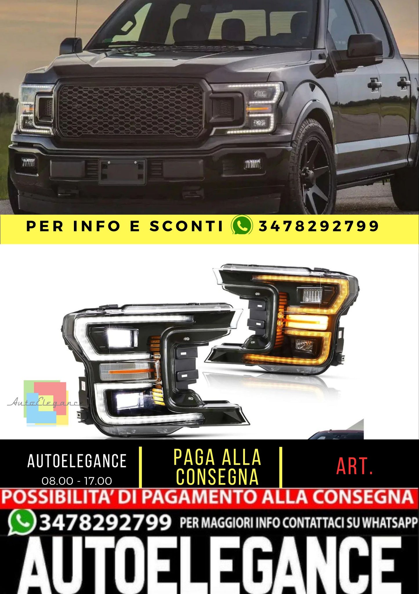 Fari a LED per Ford F150 2017-2020 (non adatti a Raptor)